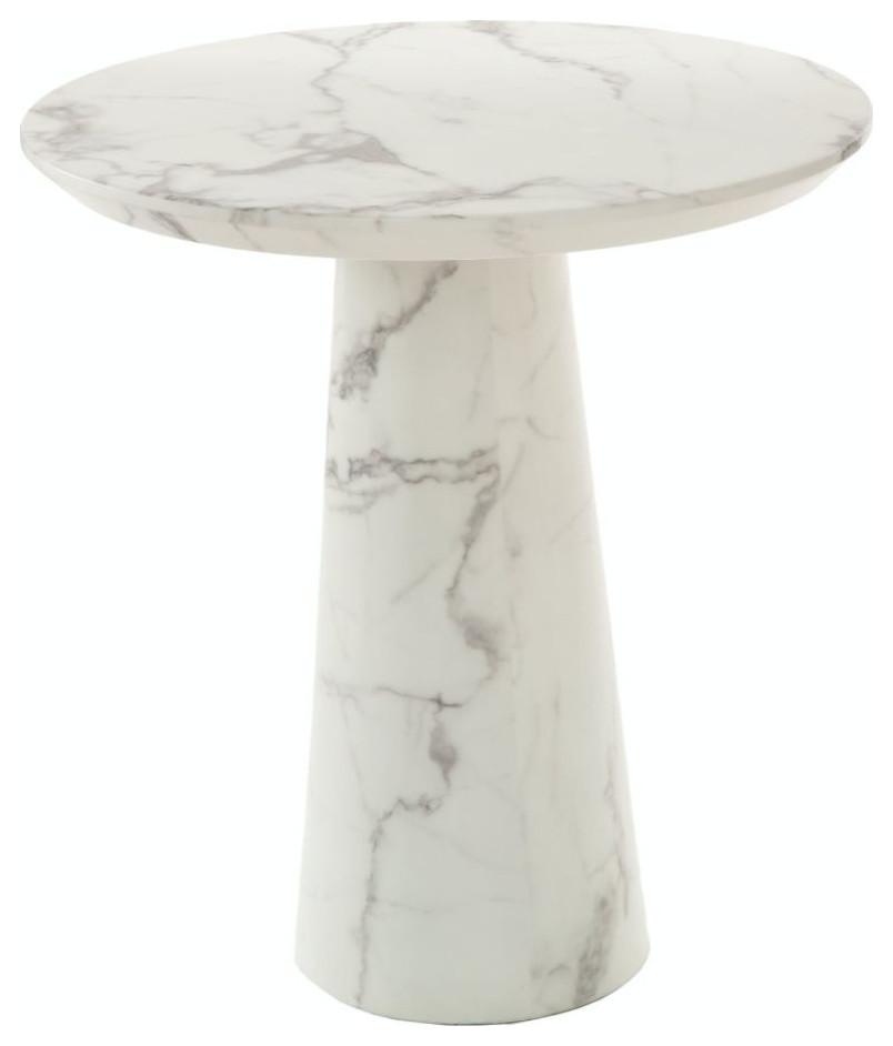 White Marble Side Table  Pols Potten Disc   Contemporary   Side Tables And End Tables   by Luxury Furnitures  Houzz