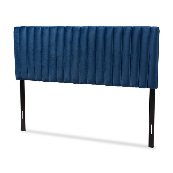 Emile Modern andContemporary Velvet Upholstered Wood Headboard-Navy Blue - - 35045352