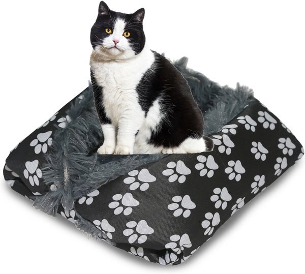 HappyCare Textiles Printed Oxford Cozy Warm Foldable Cat and Dog Tent Bed