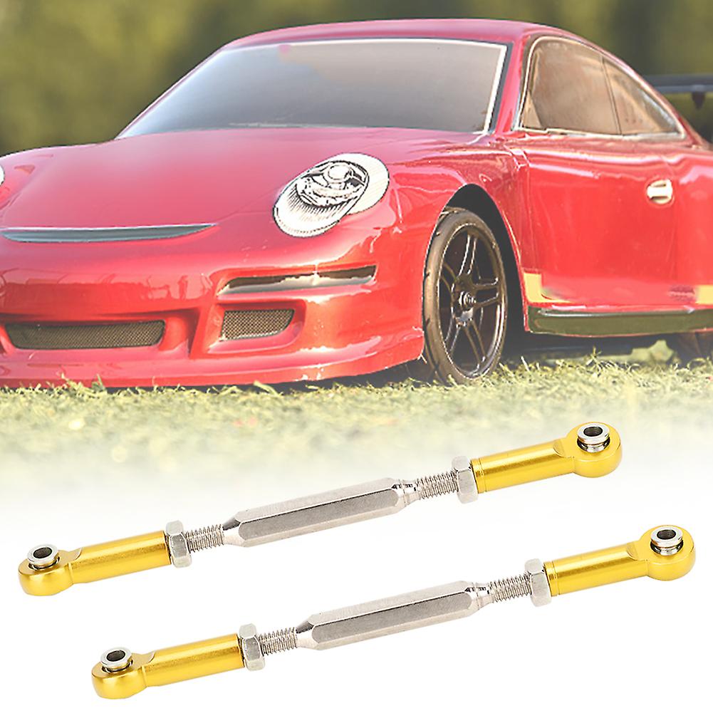 6pcs 88mm Aluminum Alloy Adjustable Push Rodsturnbuckle Rod Linkage Accessories For Rc Car Modelsgolden