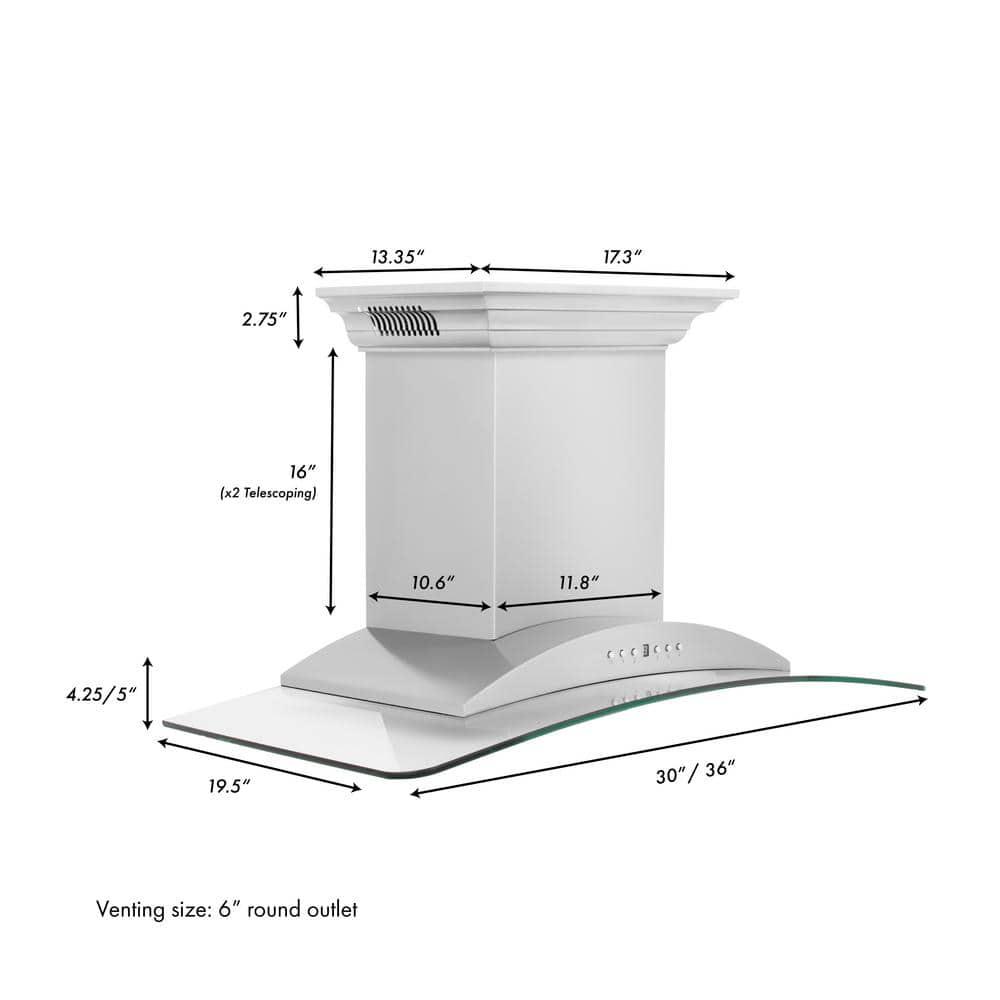 ZLINE Kitchen and Bath ZLINE 30in Ducted Vent Wall Mount Range Hood in Stainless Steel w Builtin CrownSound Bluetooth Speakers