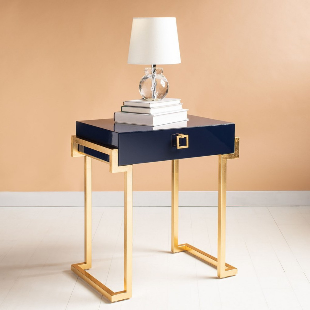 Larue Lacquer Side Table  Navy   Contemporary   Side Tables And End Tables   by Rustic Home Furniture Deco  Houzz