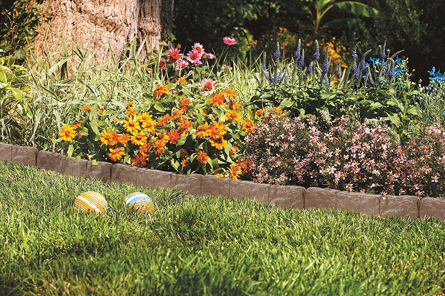 Suncast Resin Border Stone Edging, Brown BSE10BR Brown