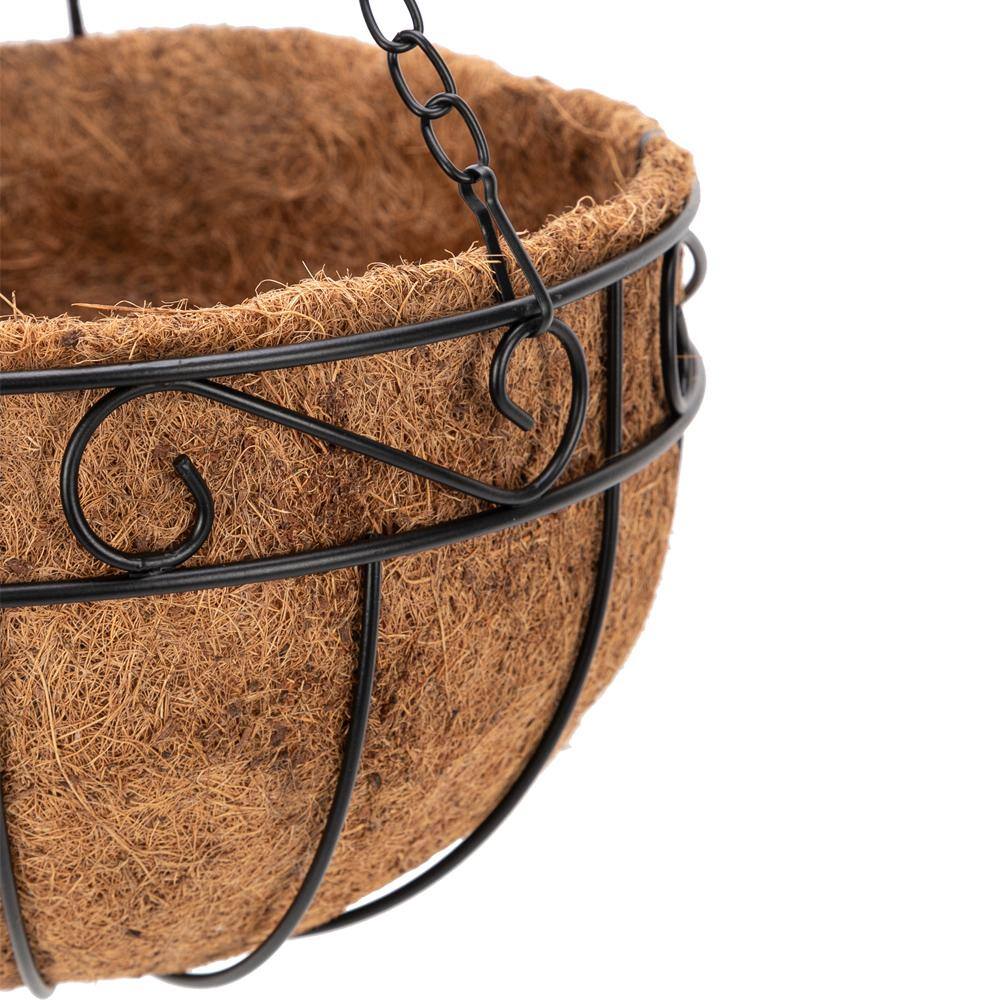 Winado Coconut 14 in. Iron Hanging Basket 641437885190