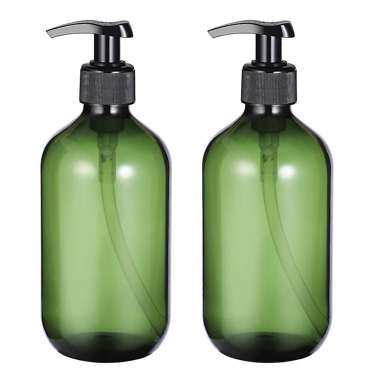 Pack Of 2 500ml Pump Bottle Shampoo Pump Bottles Refillable Empty Amber Pet Plastic Wash Shower Dispenser