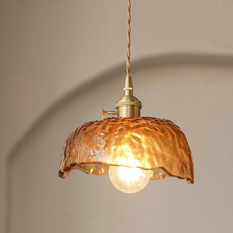 Vintage Brown Glass Pendant Light