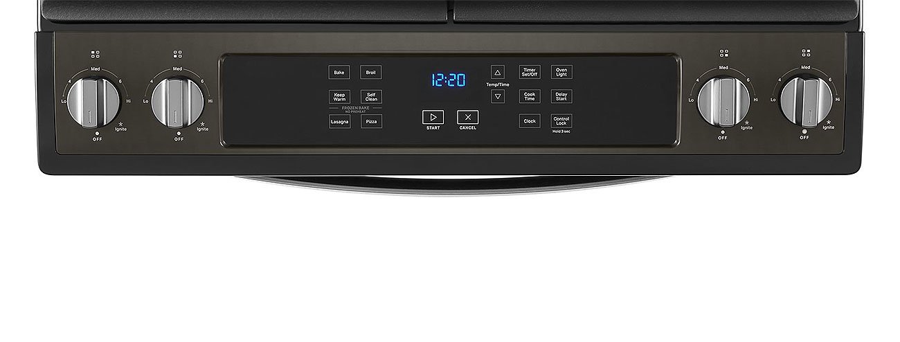 Whirlpool ADA 5 Cu. Ft. Black Stainless Steel Gas Range With Frozen Bake Technology