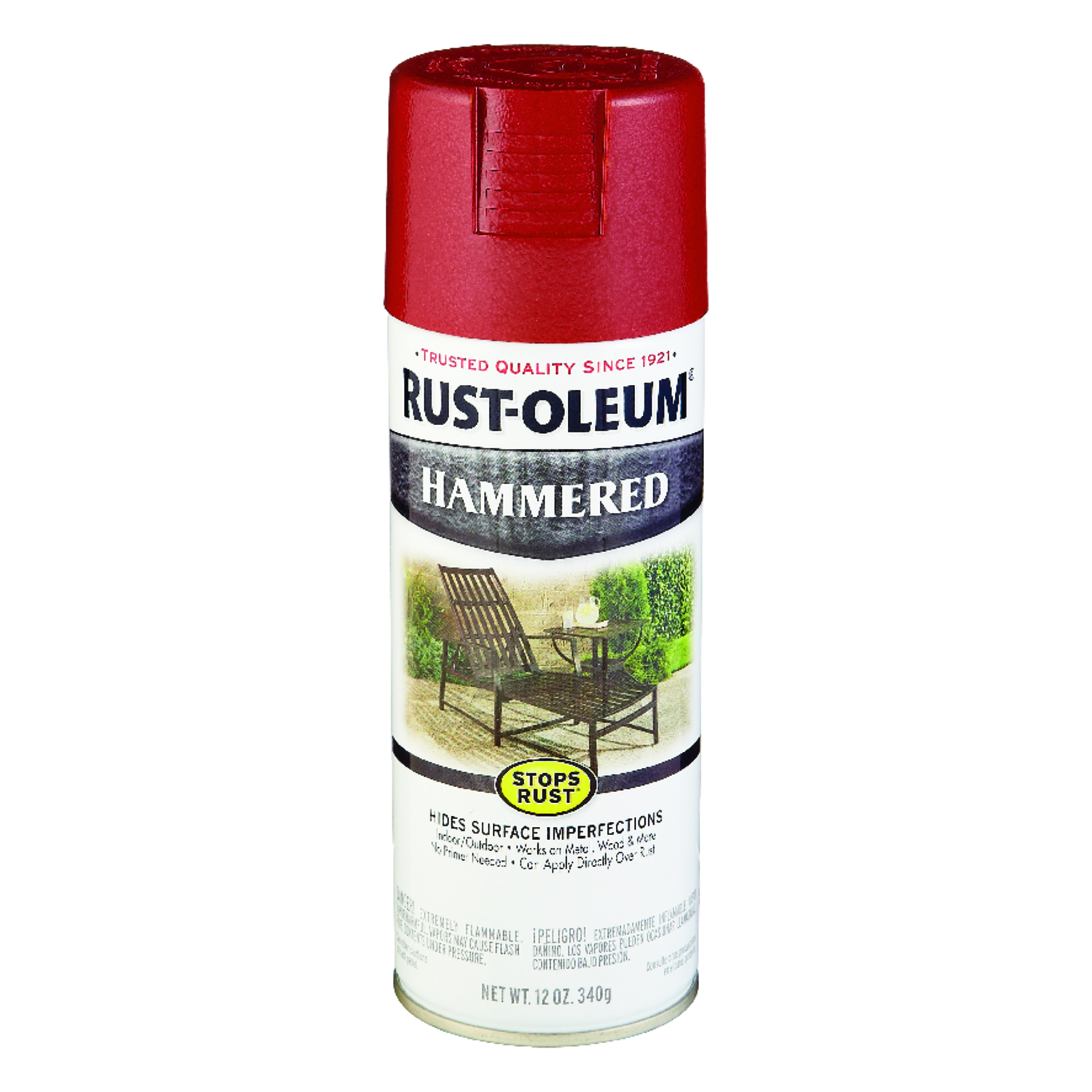 Rust-Oleum Stops Rust Hammered Bright Red Spray Paint 12 oz