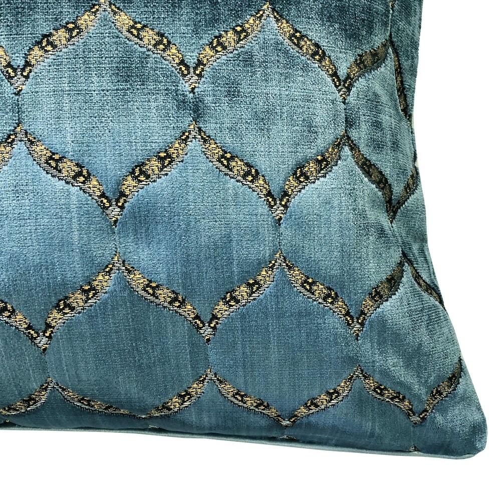 Rodeo Home Eliza Luxury Geomtric Cut Velvet Lumbar Pillow