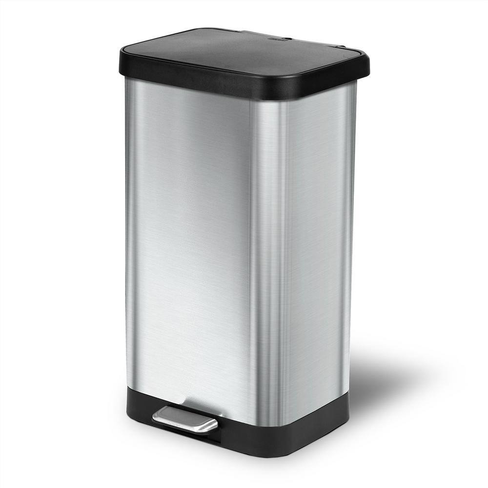 Glad 20 Gal. Stainless Steel Step Can with Antimicrobial Lid GLD-74507