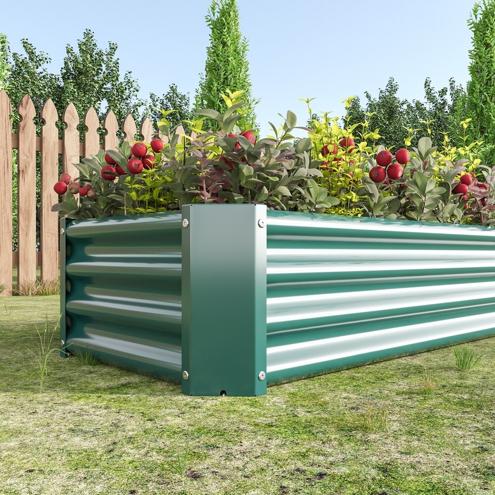 Metal Raised Rectangle Planter Beds for Plants  Metal Oval Raised Garden Bed Planter