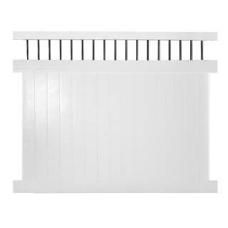 Weatherables Bradford 6 ft. H x 8 ft. W White Vinyl Privacy Fence Panel Kit PWPR-CTRND-6X8