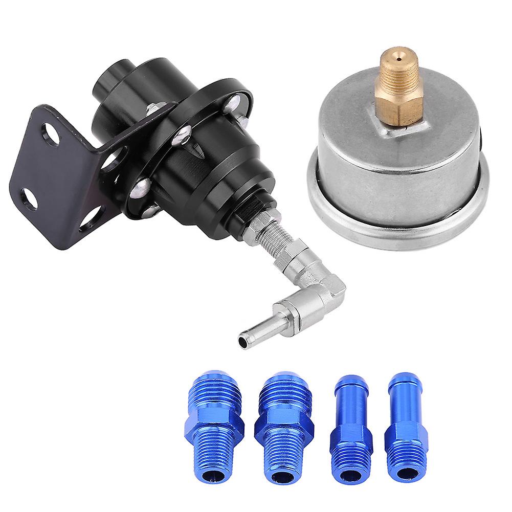 Universal Aluminum Car 160psi Adjustable 1: 1 Fuel Pressure Regulator Oil Gauge Kit (black)