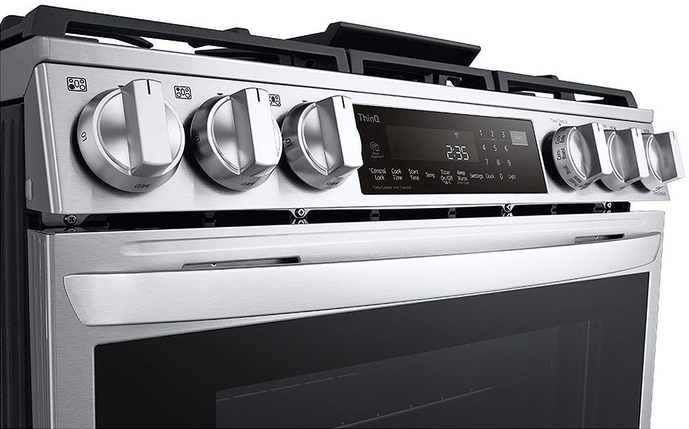 LG 6.3 Cu. Ft. PrintProof Stainless Steel Smart Wi-Fi Enabled ProBake Convection InstaView Gas Slide-In Range With Air Fry