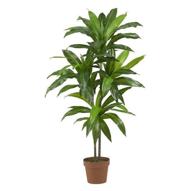 3 5ft Artificial Dracaena Silk Plant In Pot Nearly Natural