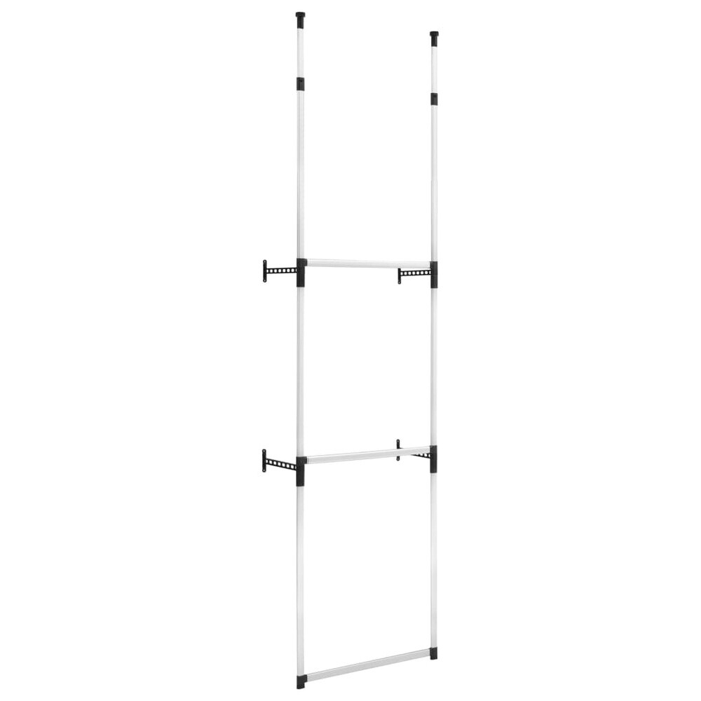 vidaXL Telescopic Wardrobe System with Rods Aluminum   25.6\