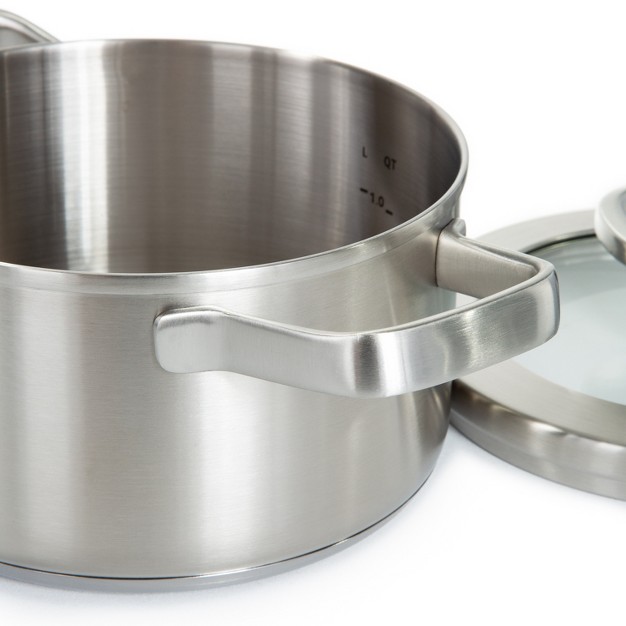 Berghoff Graphite Recycled 18 10 Stainless Steel Stockpot With Glass Lid