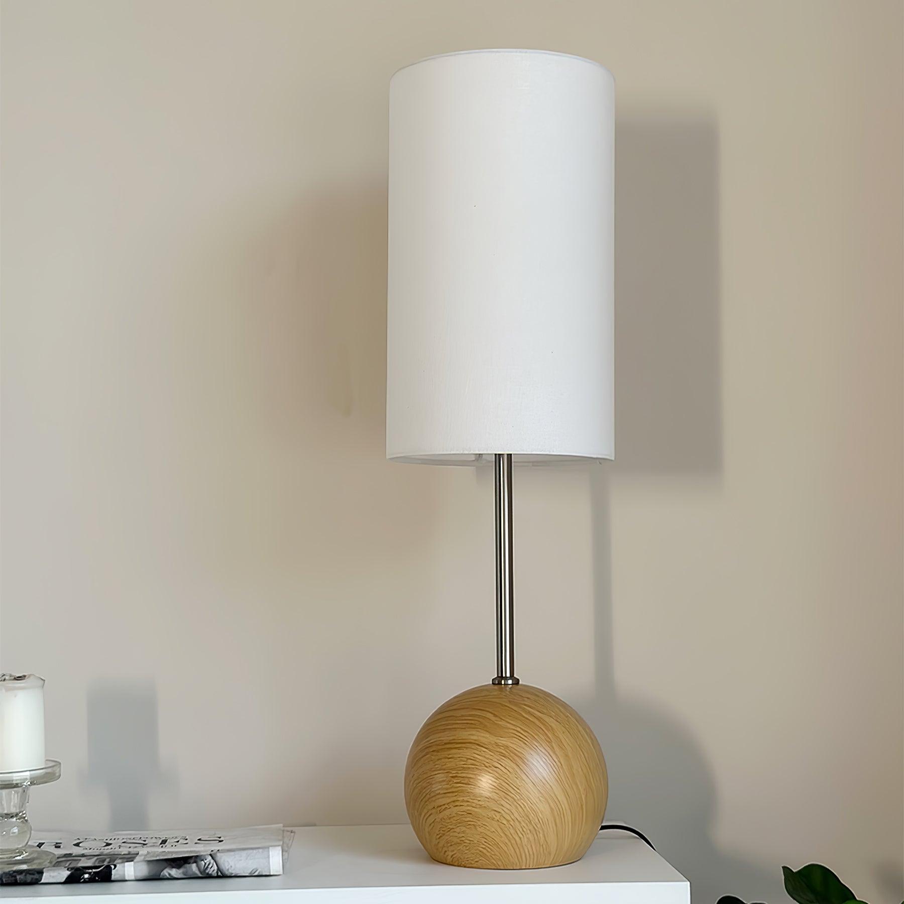 Orbis Wooden Sphere Table Lamp