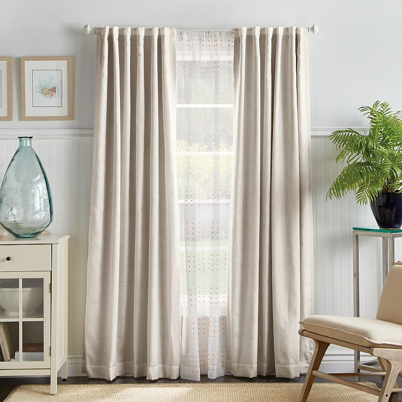 Martha Stewart Bedford Woven Plaid Backtab 2 Window Curtain Panels