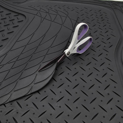 BDK Super Duty Rubber Floor Mats for Car SUV and Van 3 Rows with Cargo Mat， All Weather， Heavy Duty， 3 Colors