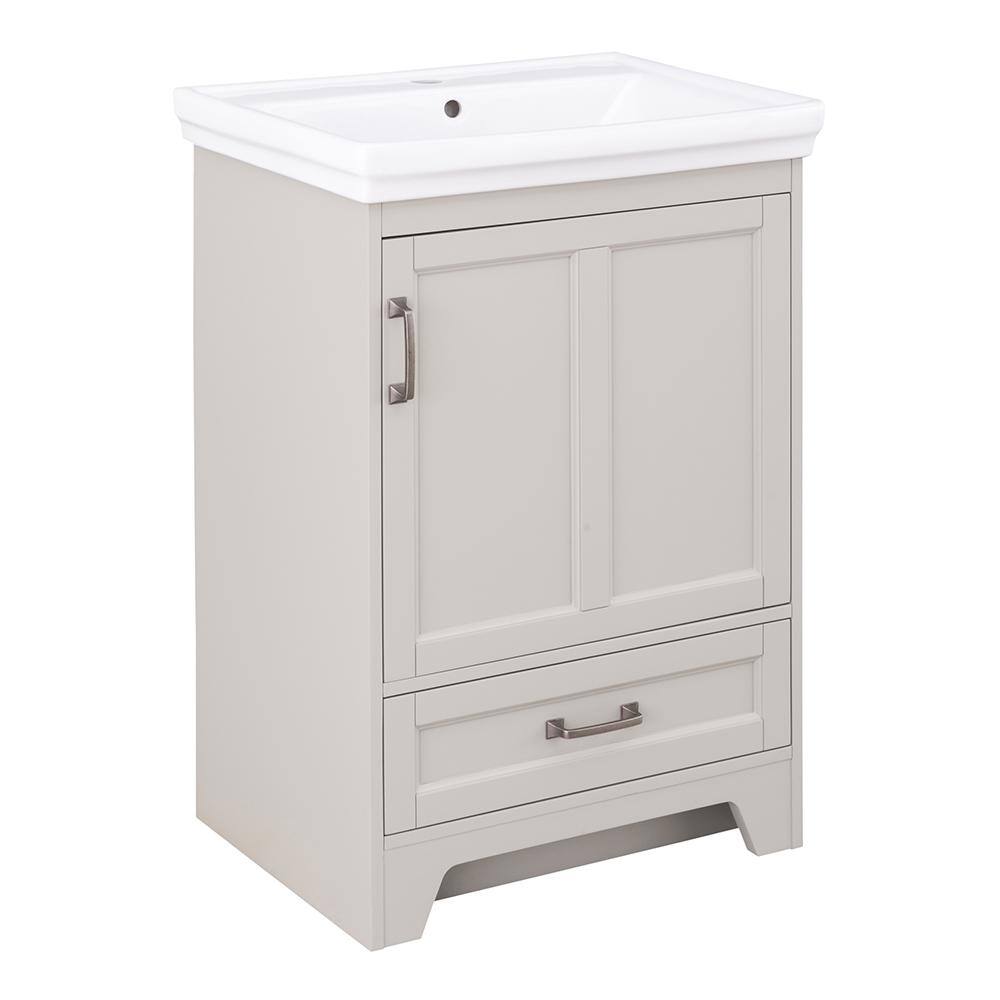 Home Decorators Collection Evie 24 in. W x 18 in. D Vanity Cabinet in Grey with Vitreous China Vanity Top in White with White Sink EIGVT2418D