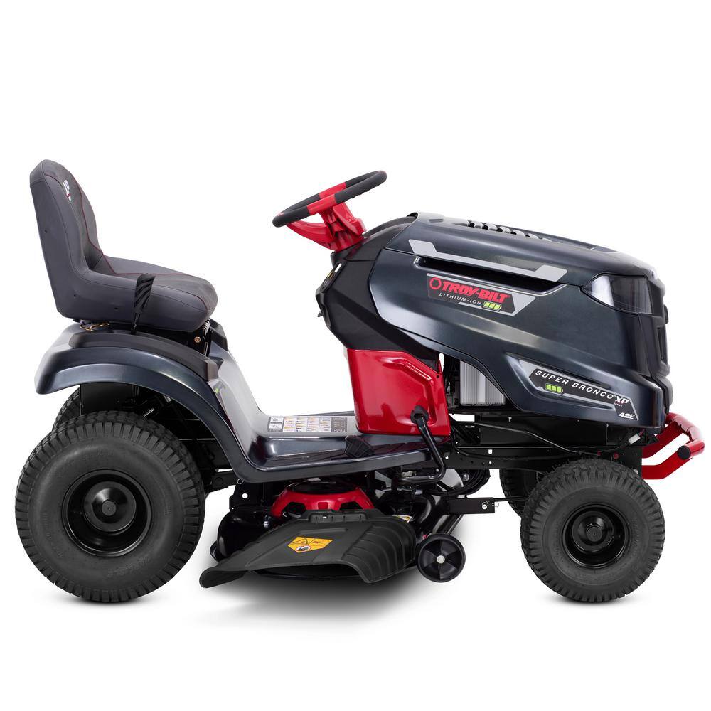 Troy-Bilt XP 42 in. 56-Volt MAX 60 Ah Battery Lithium-Ion Electric Drive Cordless Riding Lawn Tractor Super Bronco 42E XP