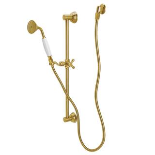 Kingston Brass Made to Match Single-Handle 1-Spray Shower Combo in Brushed Brass with Slide Bar HKAK3527W7