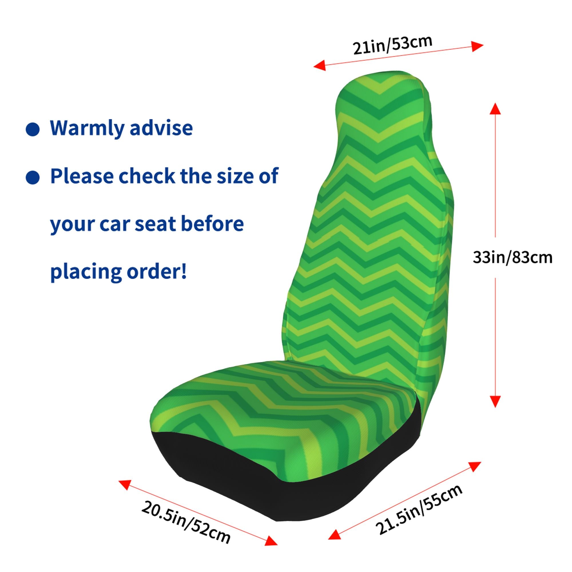 ZICANCN Car Seat Cover Green Wavy Lines Car Front Seat Covers Protectors ， Automotive Seat Covers for Cars Trucks Suv