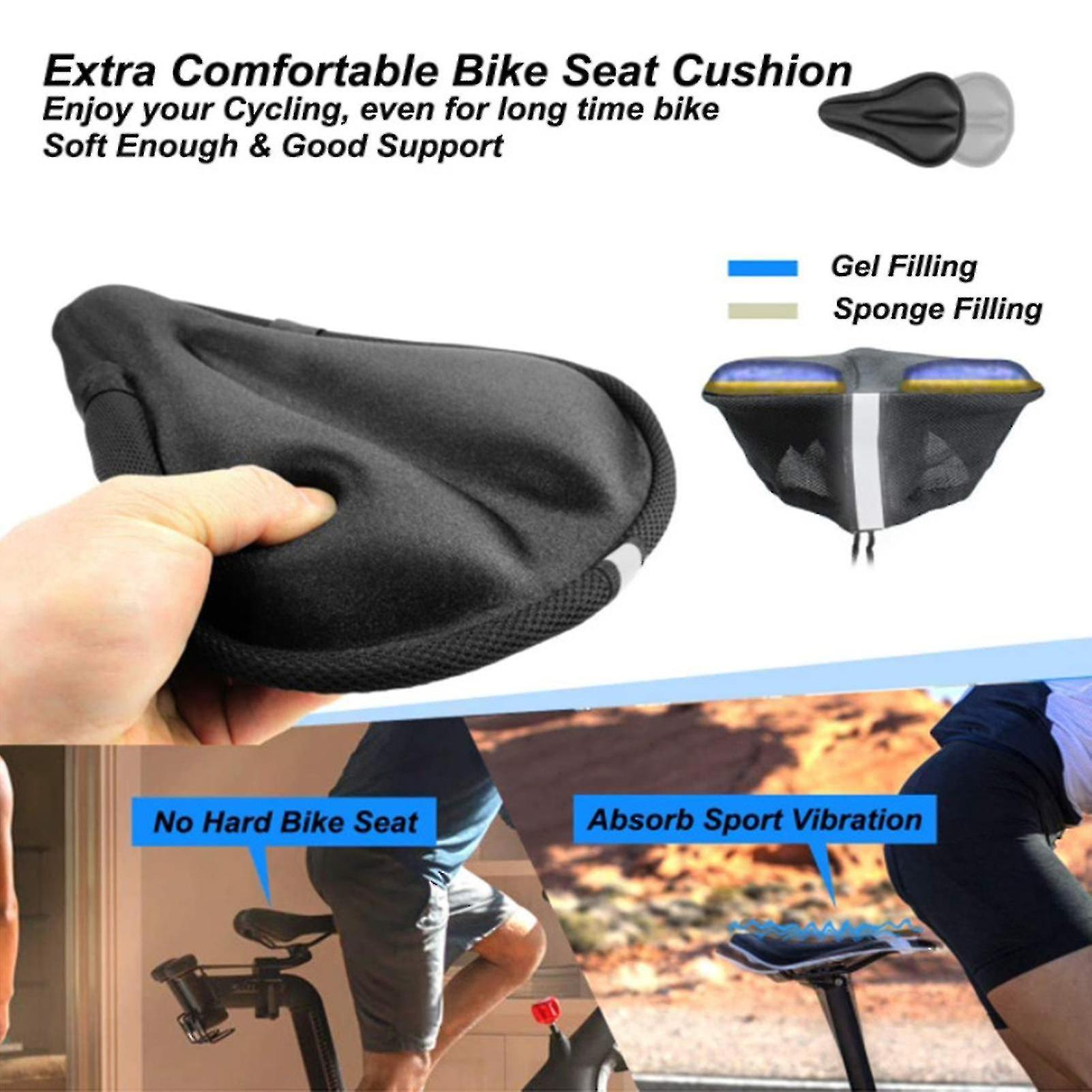 Bike Seat Cushion With Rope Strap Sponge Padded Anti-slip Silicone Mountain Bicycle Saddle Cover Bike Accessories