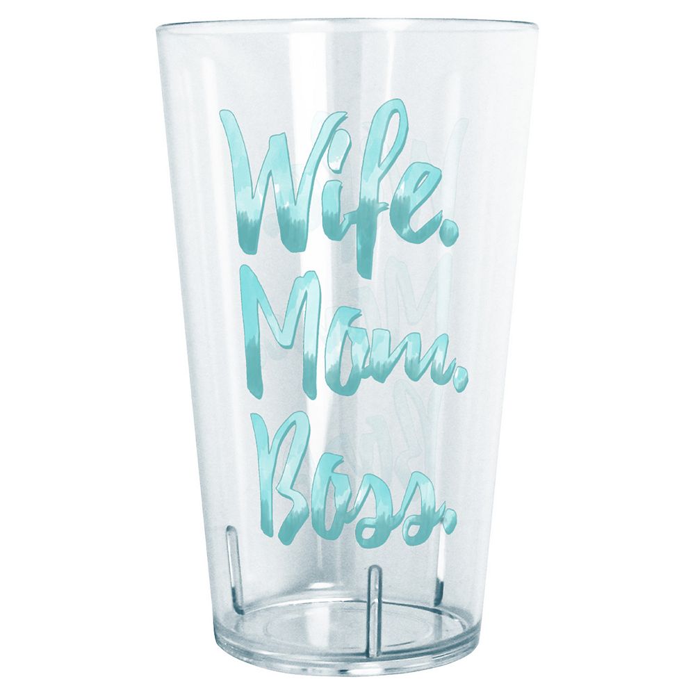 Wife Mom Boss Aqua Letters 24-oz. Tritan Tumbler