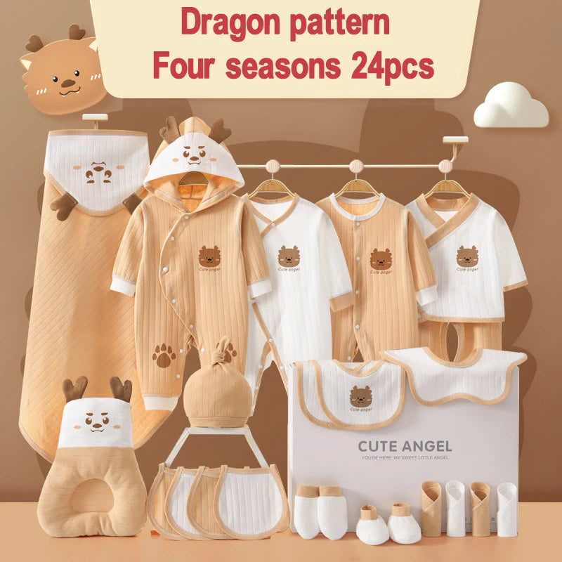 22/24/26 Pieces/0-3Months Newborn Baby Clothing 100% Cotton Kids Clothes Suit Unisex Infant Boys Girls Rabbit Clothing Set