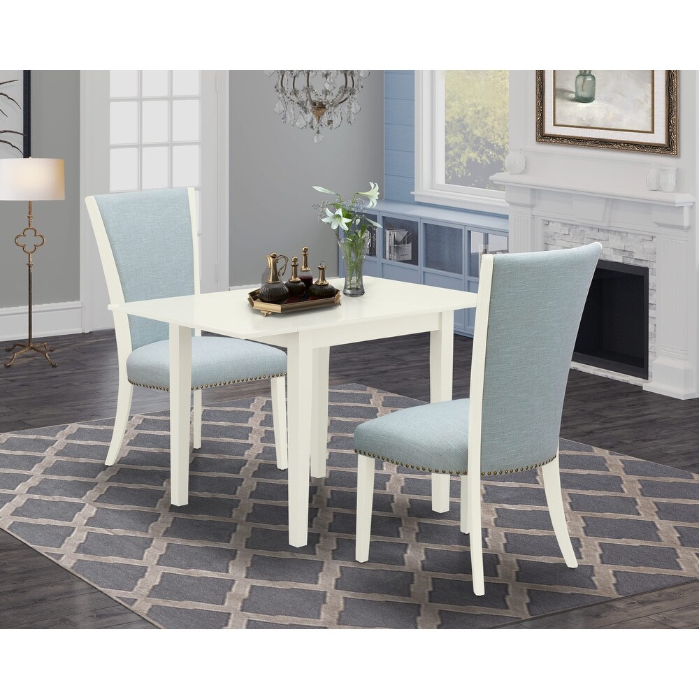 East West Furniture Dining Set Includes a Rectangle Dining Table and Parson Chairs (Pieces And Finish Color Options)