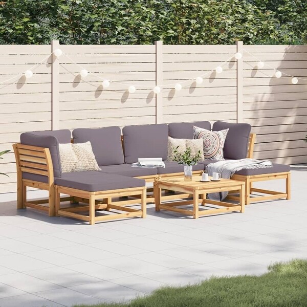 vidaXL Patio Sofa with Cushions 2Seater Outdoor Loveseat Solid Wood Acacia