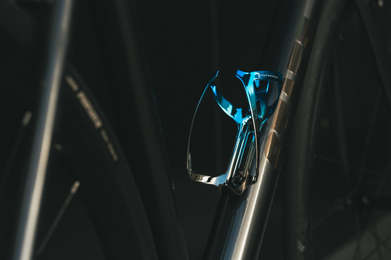 State Bicycle Co. - Metallic Series Bottle Cage -  Glacier (Blue / Silver)