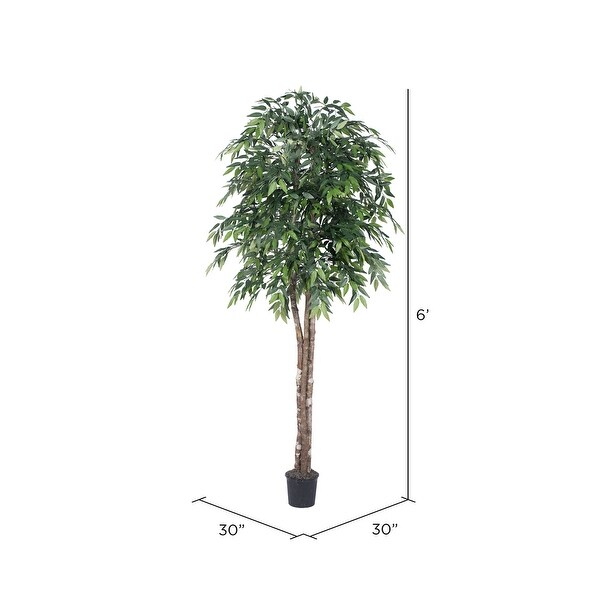 Vickerman 6' Artificial Green Smilax Deluxe，Black Plastic Pot