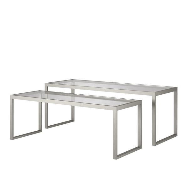 Silver Orchid Goetz Blackened Bronze Nested Coffee Table