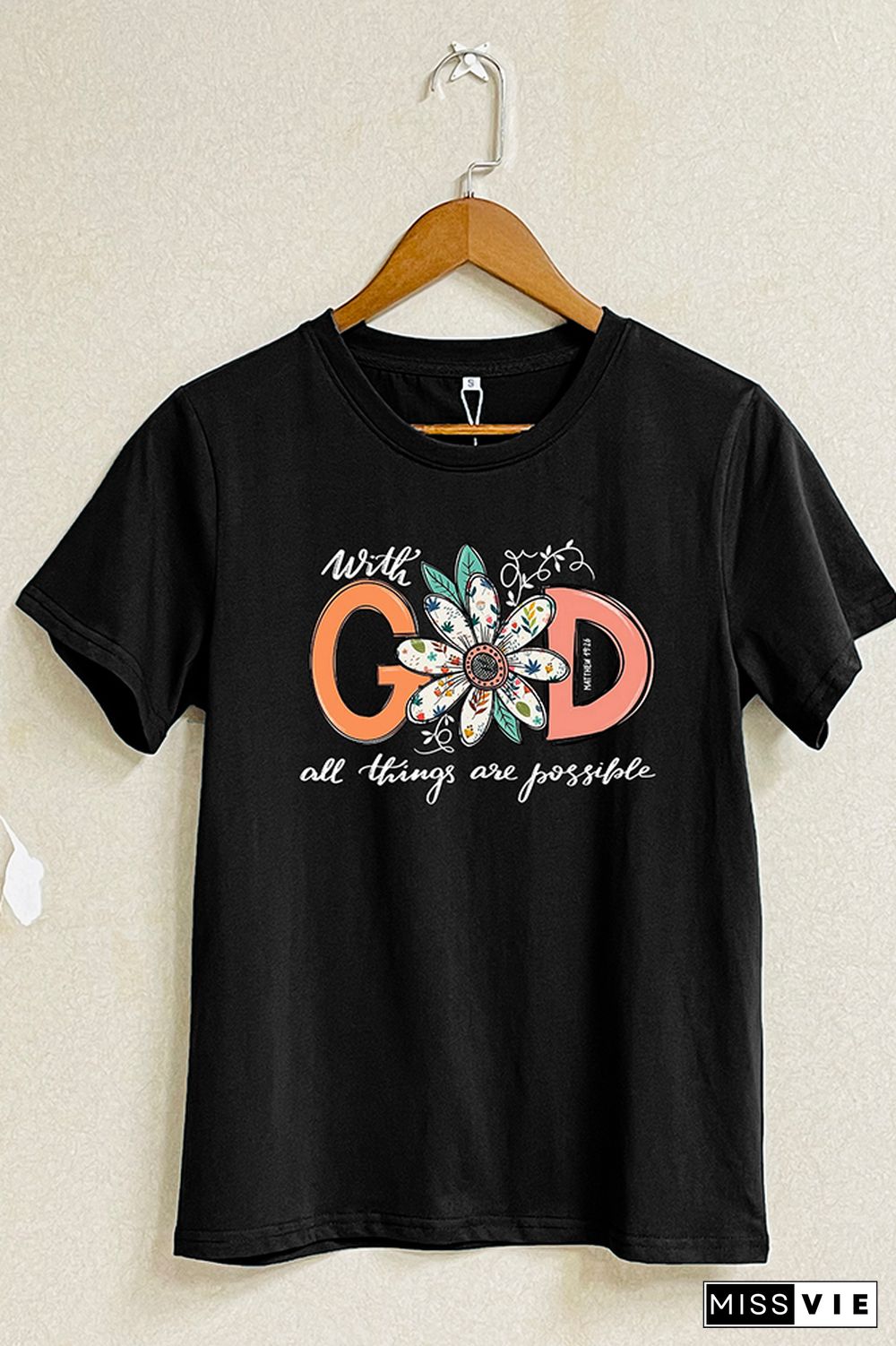 With God All Things Are Possible Short Sleeve Graphic Tee Wholesale