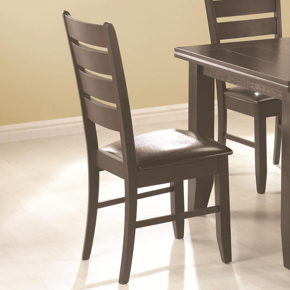 Wooden Dining Side Chair， Cappuccino Brown， Set of 2 - 40.25 H x 19.25 W x 22.25 L Inches