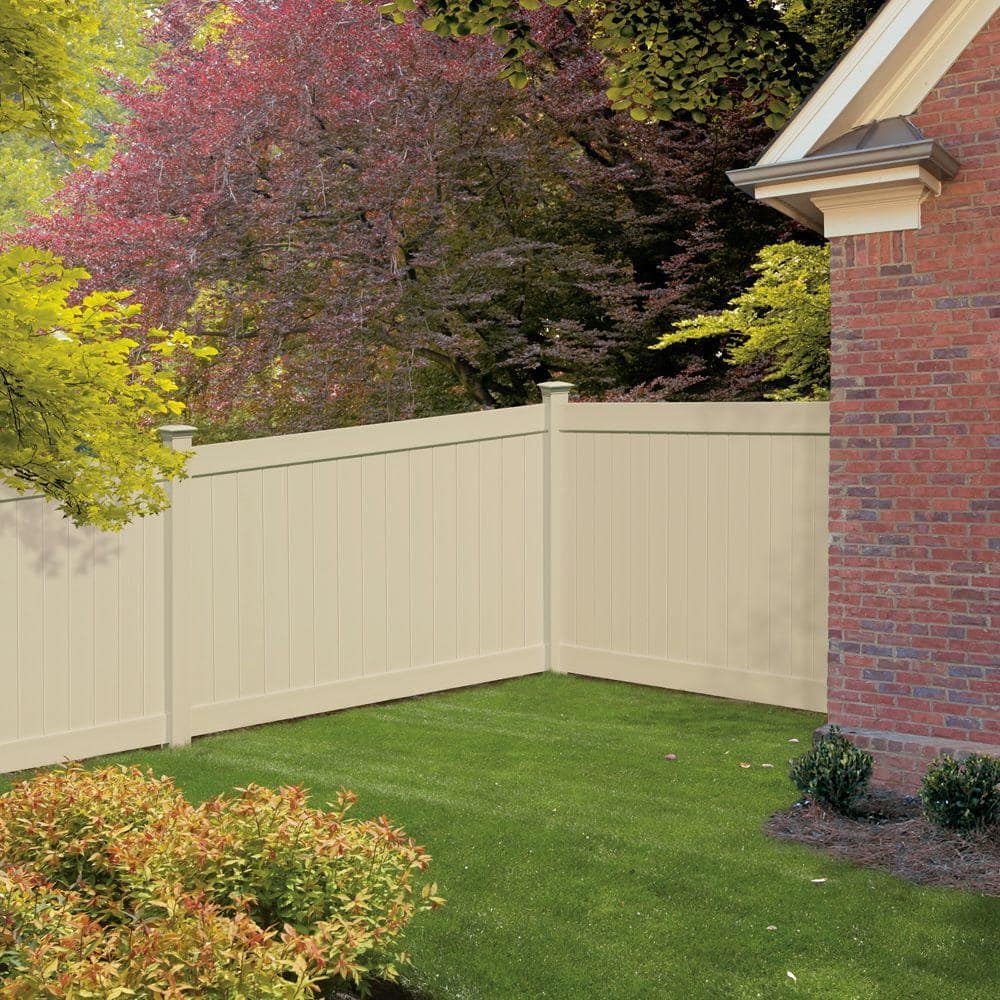 Veranda Linden 6 ft. H x 8 ft. W Sand Vinyl Privacy Fence Panel Kit 73013297