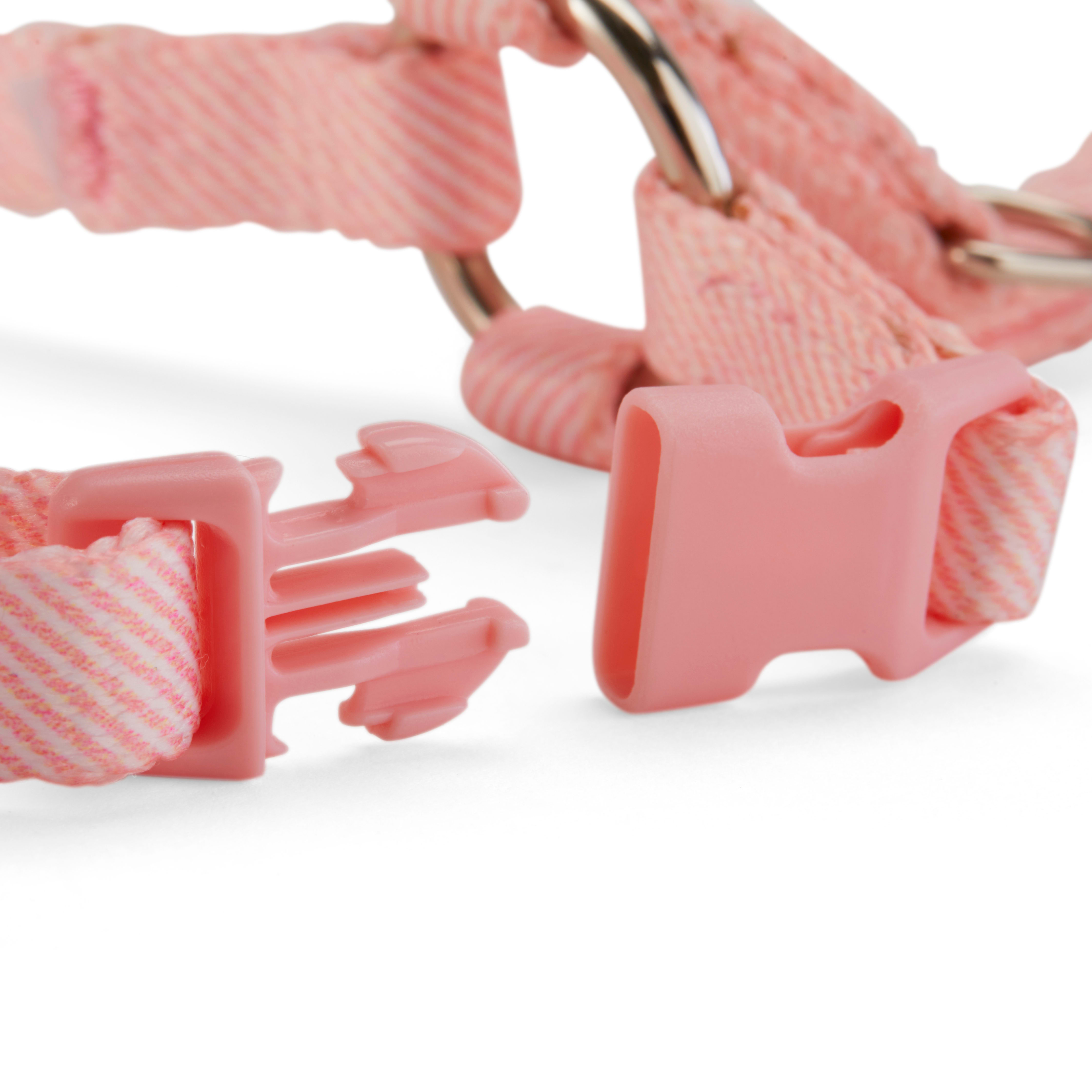 YOULY Pink Seersucker for Style Kitten Harness  Leash Set， Small