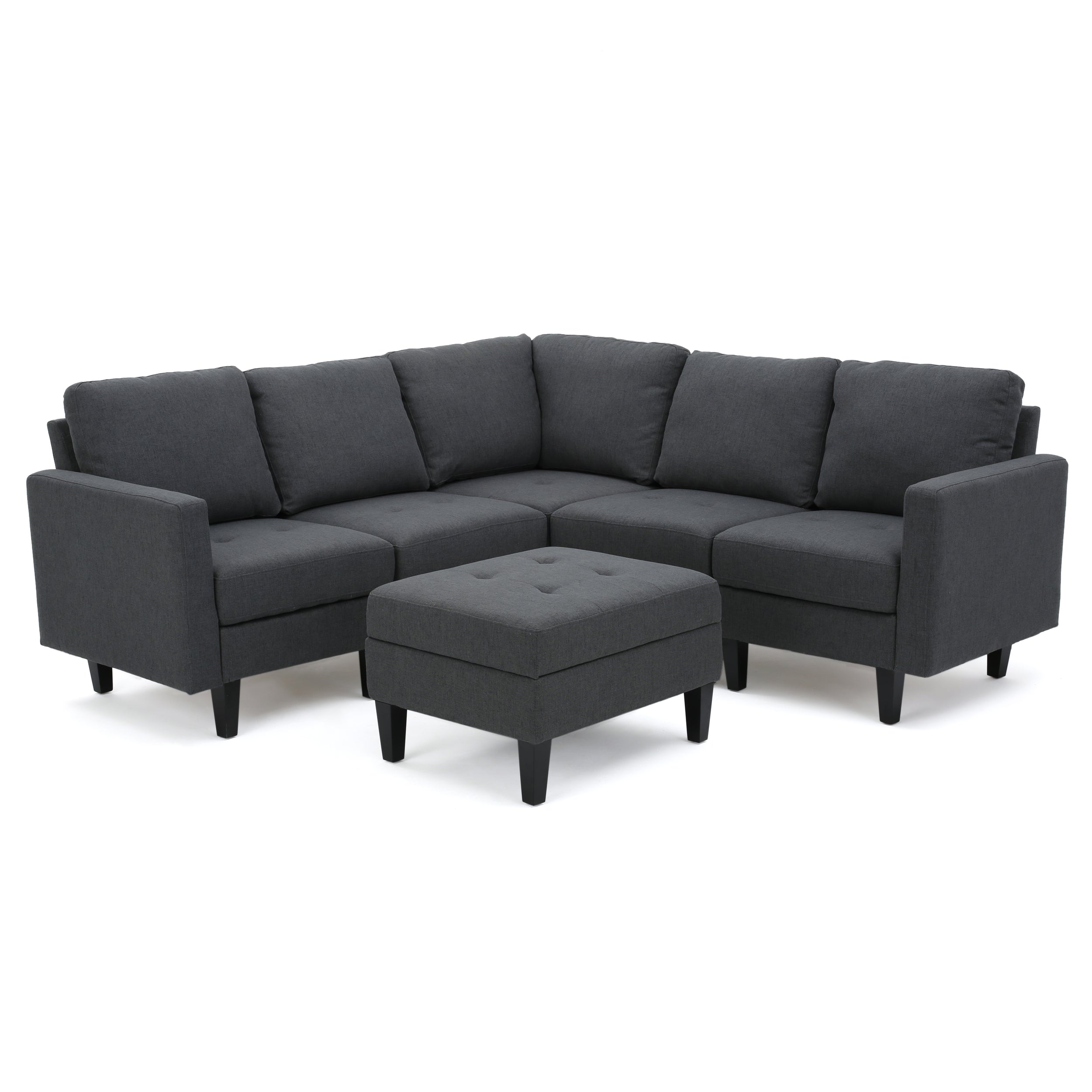 Bridger Fabric Sectional Couch with Ottoman