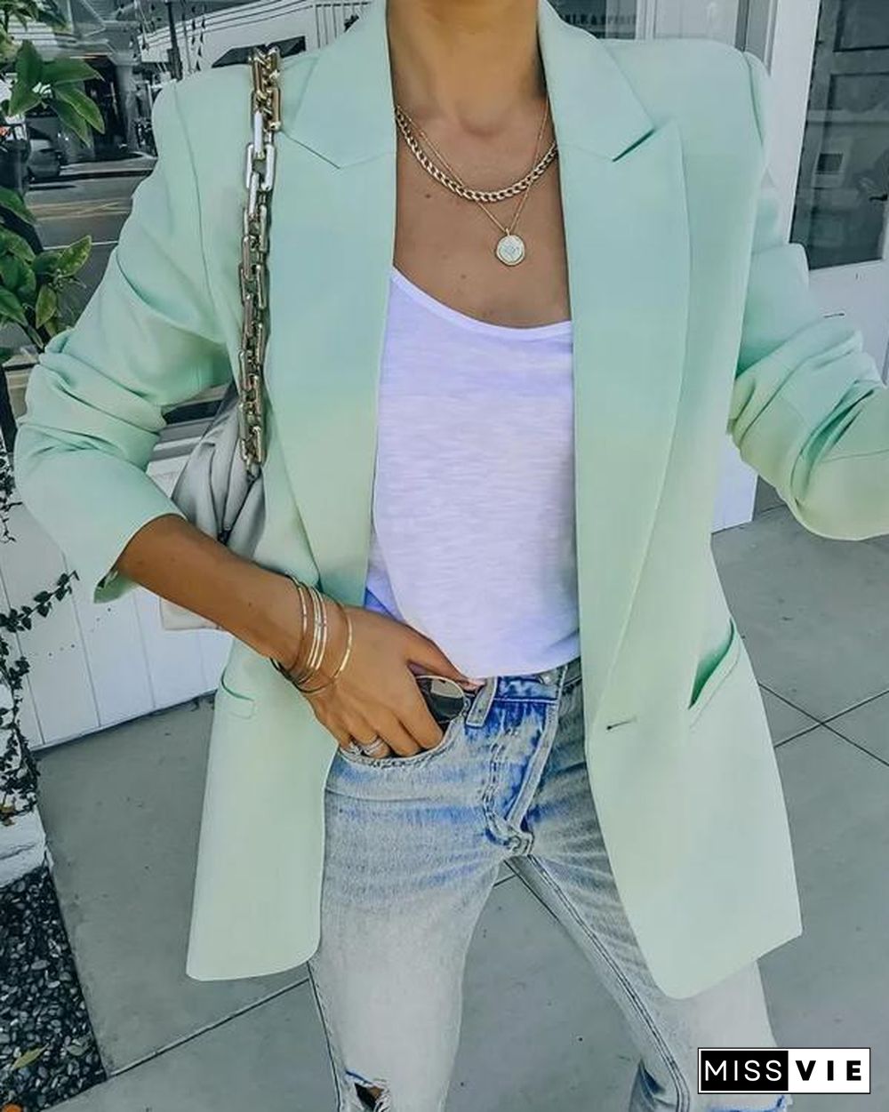 Candy Color Leisure Suit Blazer