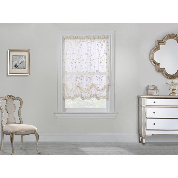 Grandeur Deep Scalloped Embroidery Balloon Curtain Cream By Habitat