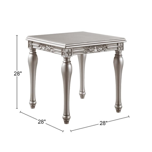 Wood End Table in Platinum