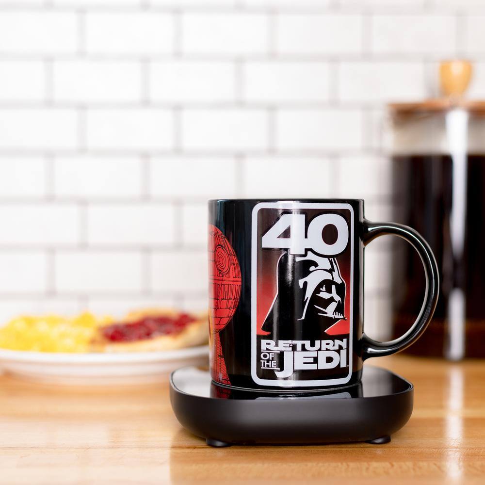 Uncanny Brands Star Wars 'Return of The Jedi' 40th Anniversary Black Single-Cup Coffee Mug with Mug Warmer for Your Drip Coffee Maker MW1-SRW-RJ1