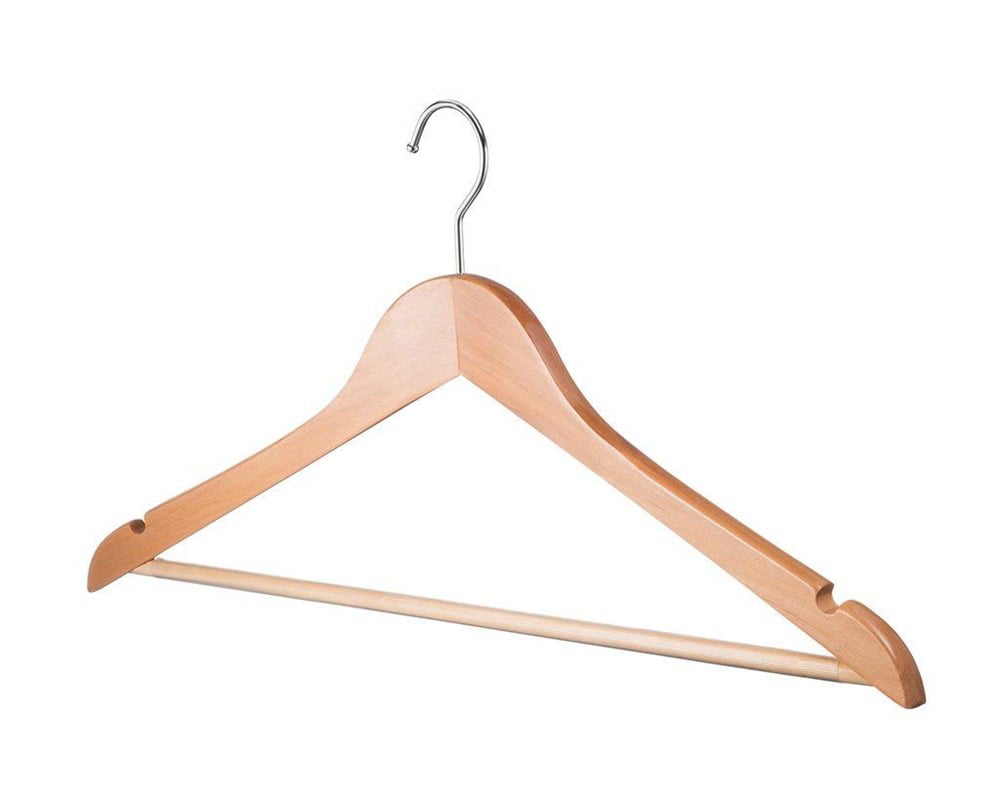 Home-It Natural Wood Clothing Hangers, 20 Pack