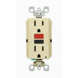 Leviton 15 Amp Self-Test SmartlockPro Slim Duplex GFCI Outlet Ivory R71-GFNT1-0RI