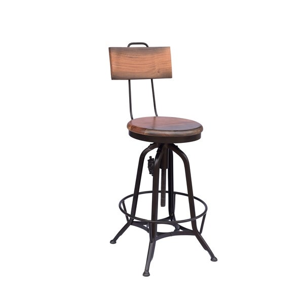 Clarkson Modern Industrial Acacia Wood Bar Stool by Christopher Knight Home