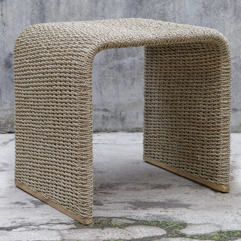 Uttermost Calabria Woven Seagrass end table   Beach Style   Side Tables And End Tables   by Modern Furniture LLC  Houzz