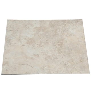 TrafficMaster Travertine Beige 4 MIL x 12 in. W x 12 in. L Peel and Stick Water Resistant Vinyl Tile Flooring (30 sqftcase) SS2380